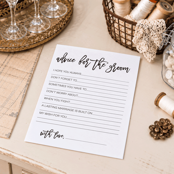 Advice for the Groom Bridal Shower Activity