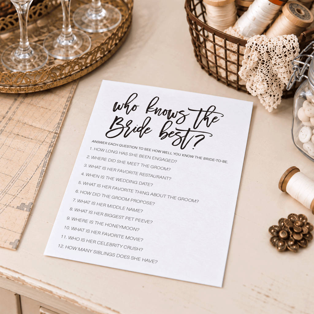 Who Knows The Bride Best Bridal Shower Game