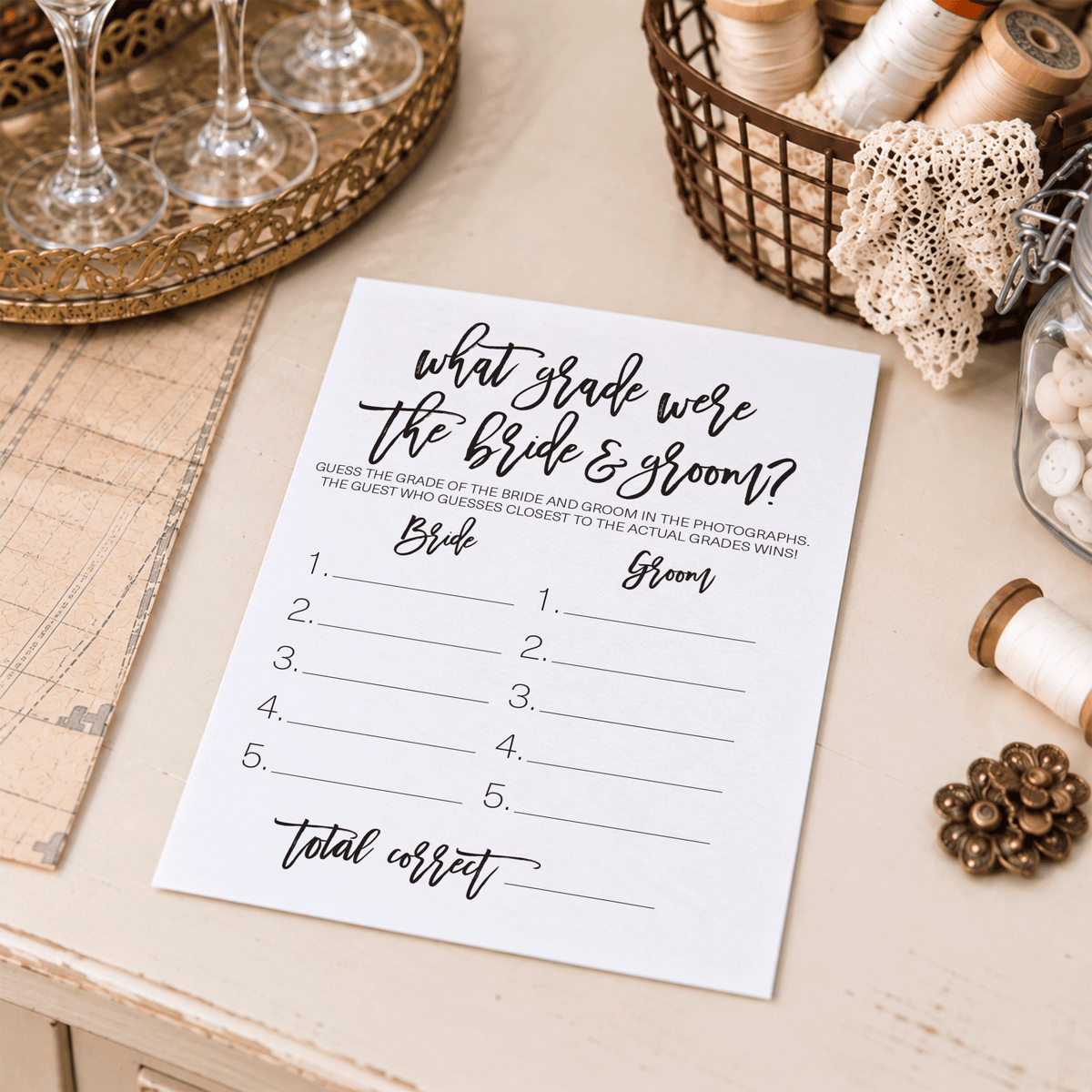 What Grade Were They Bridal Shower Game