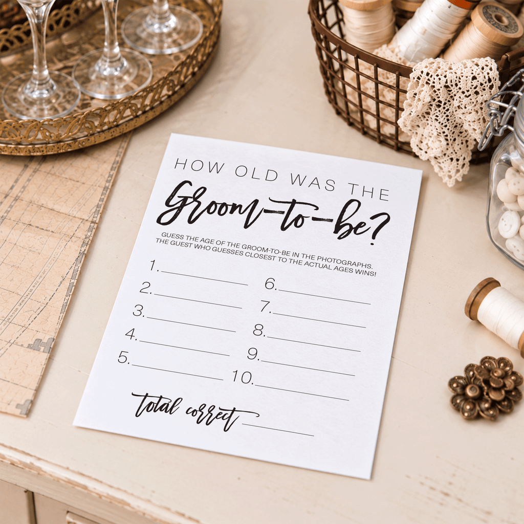 How Old was the Groom-to-be Bridal Shower Game