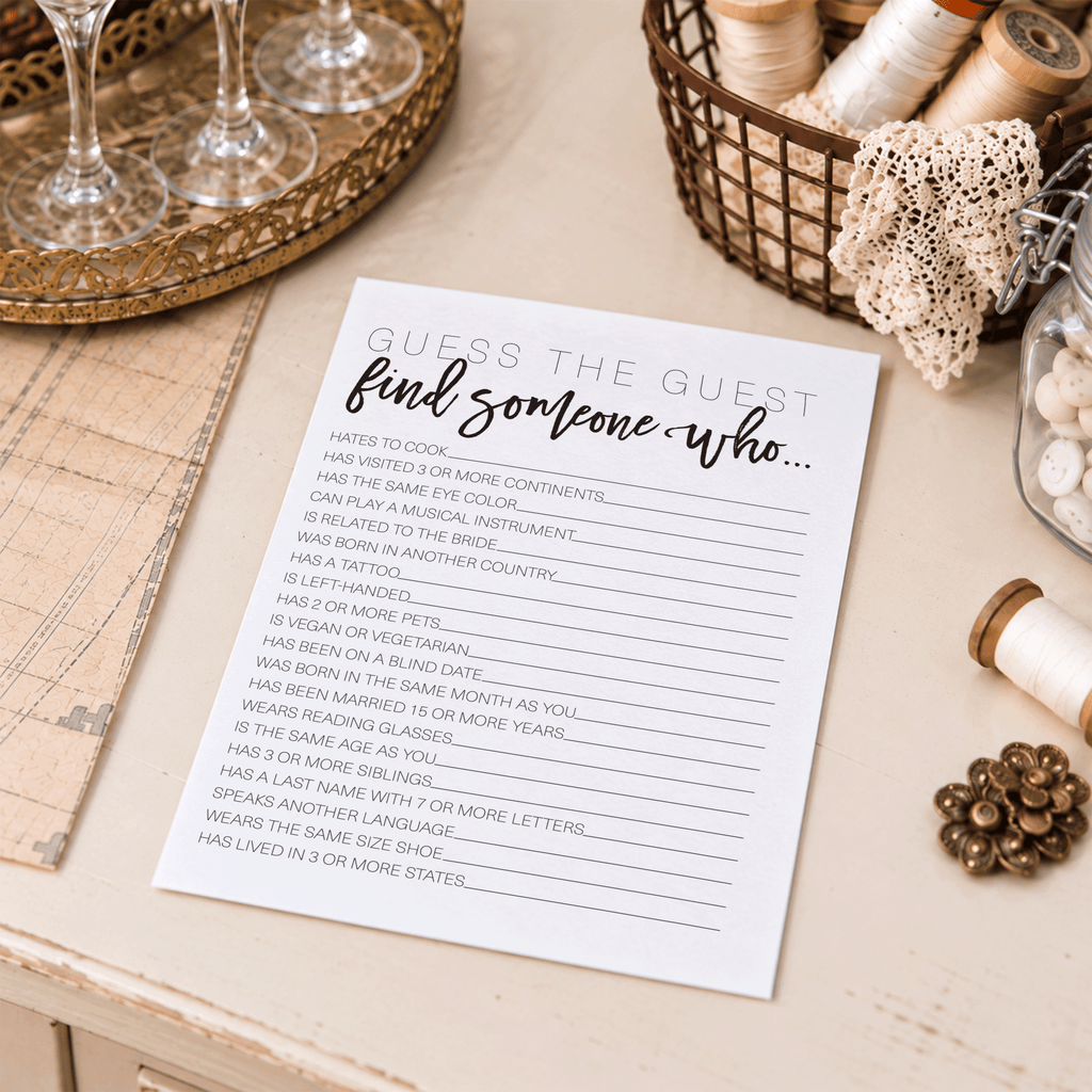 Guess The Guest Bridal Shower Game