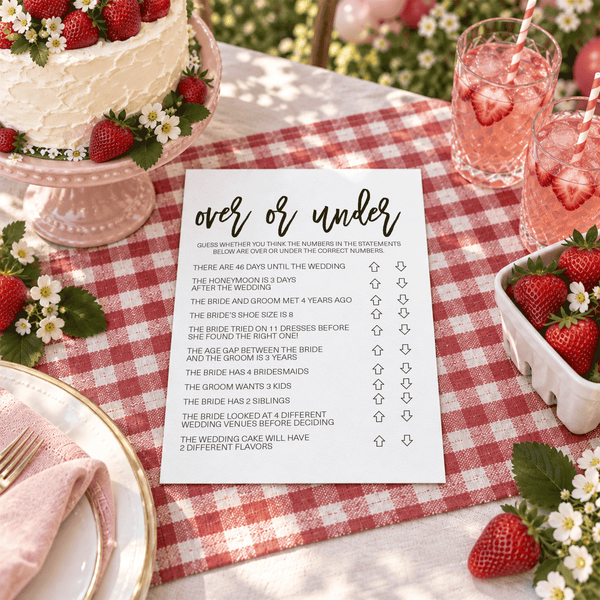 Over or Under Bridal Shower Game
