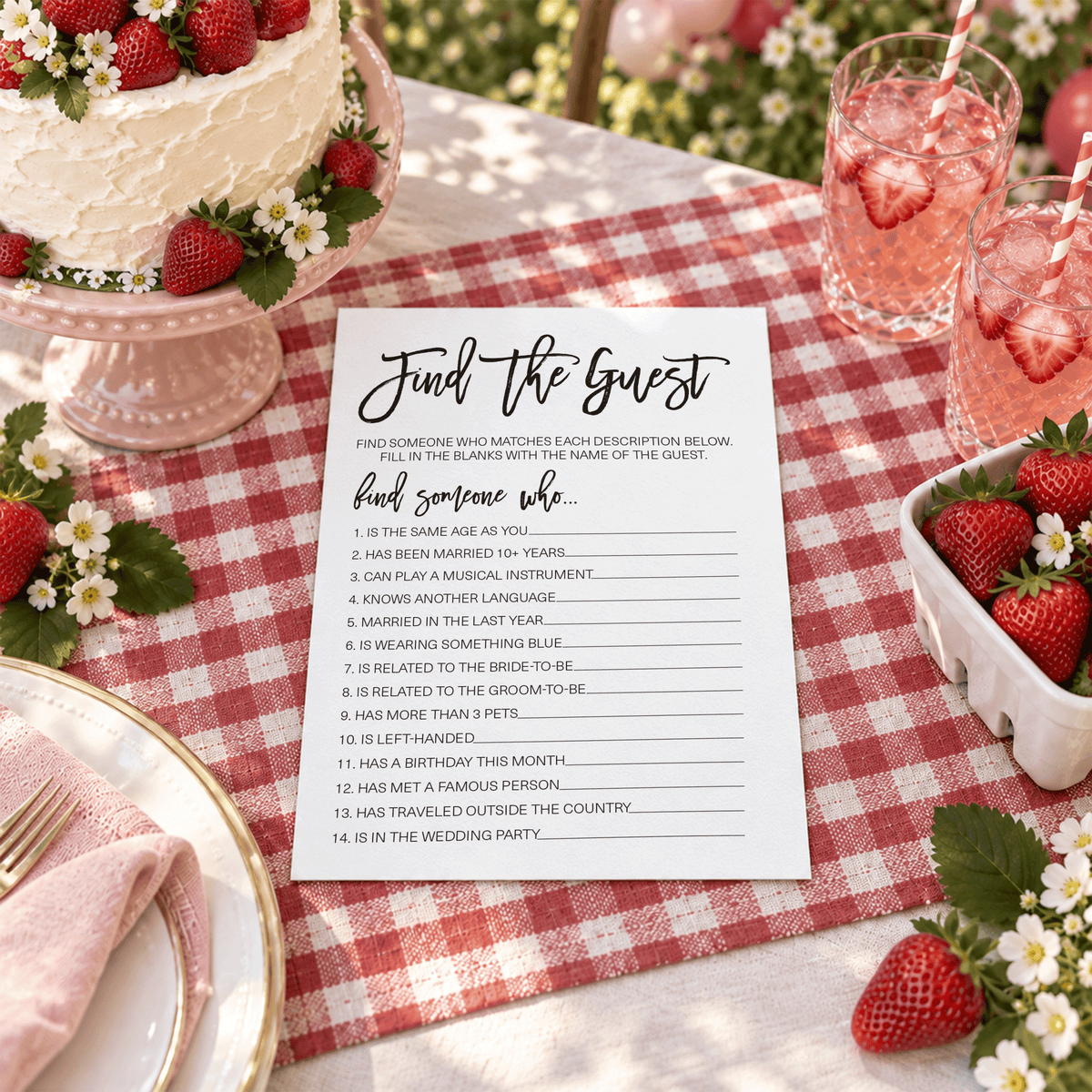 Find The Guest Bridal Shower Game