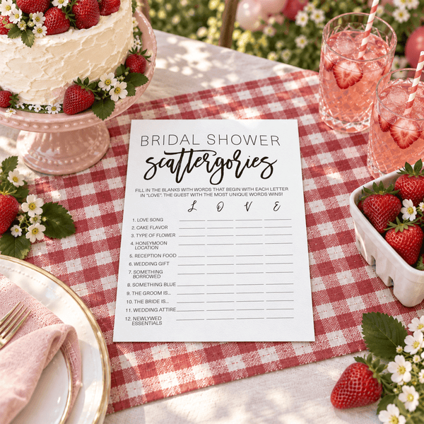 Bridal Shower Scattergories - Bridal Shower Game