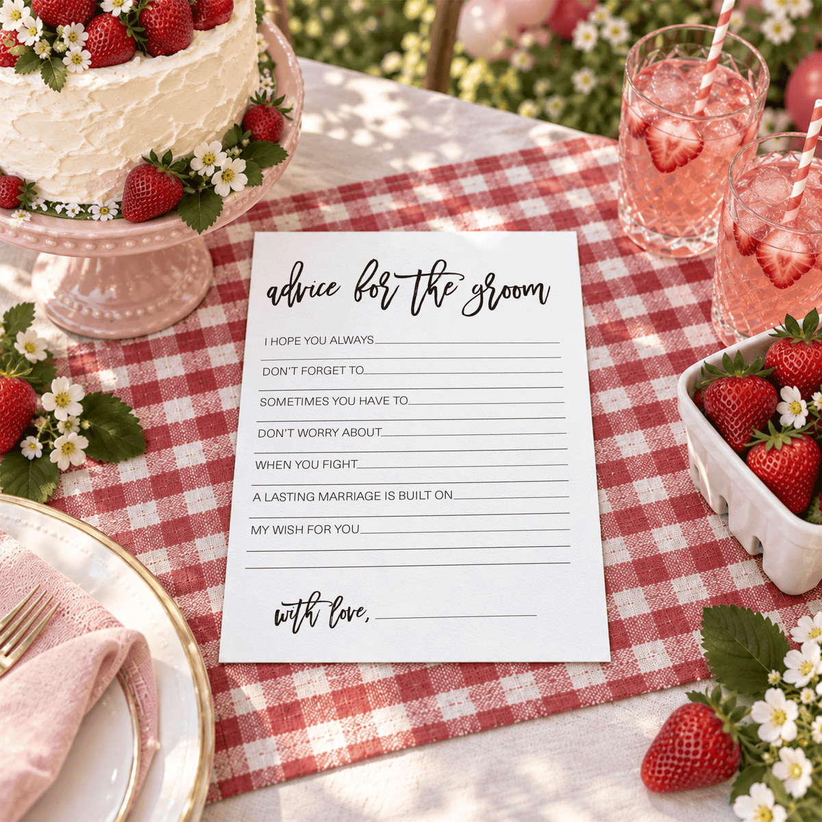 Advice for the Groom Bridal Shower Activity