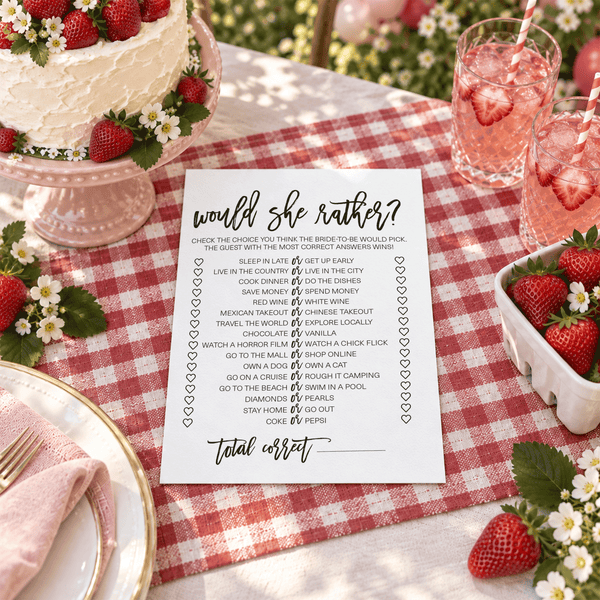 Would She Rather Bridal Shower Game