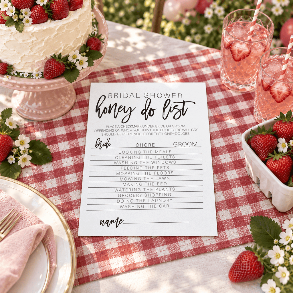 Bridal Shower Honey Do List Game