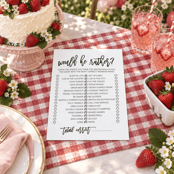 Would He Rather Bridal Shower Game