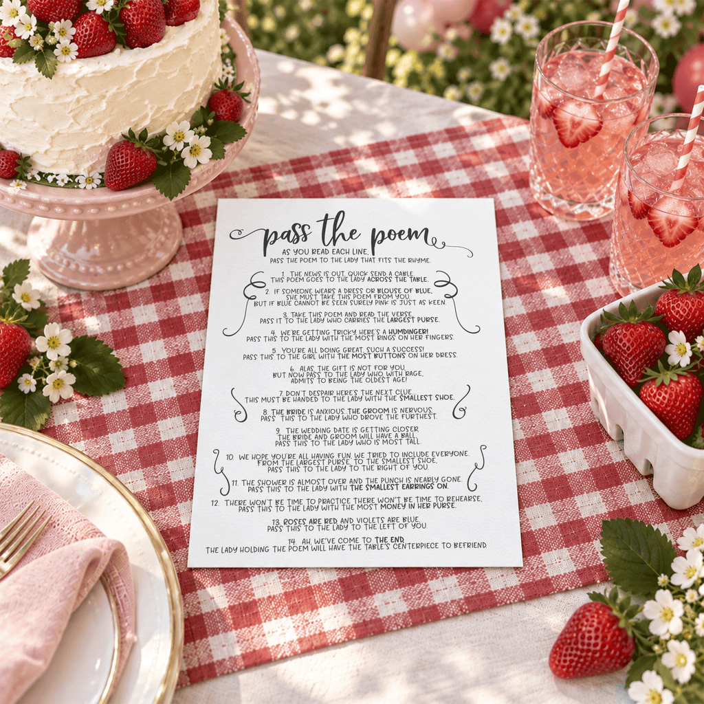 Pass The Poem Bridal Shower Game