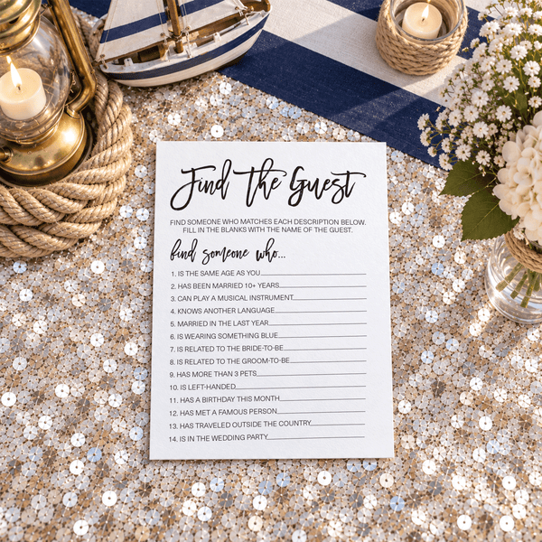 Find The Guest Bridal Shower Game