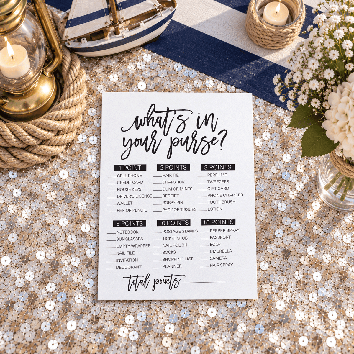 What's In Your Purse Bridal Shower Game