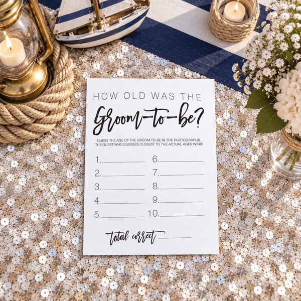 How Old was the Groom-to-be Bridal Shower Game