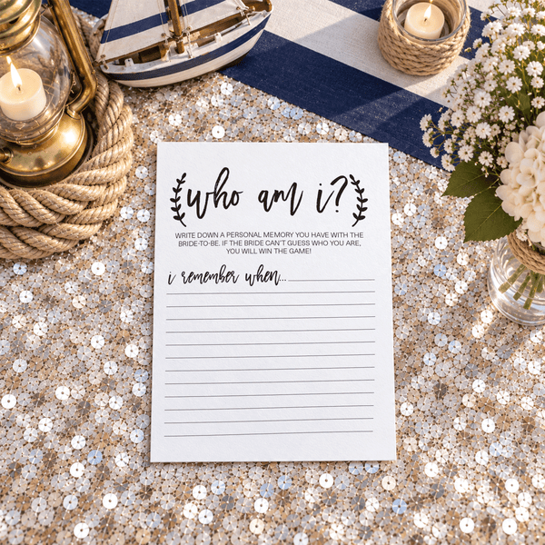 Who Am I Bridal Shower Game