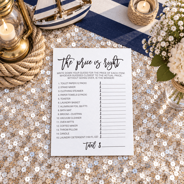 The Price Is Right Bridal Shower Game
