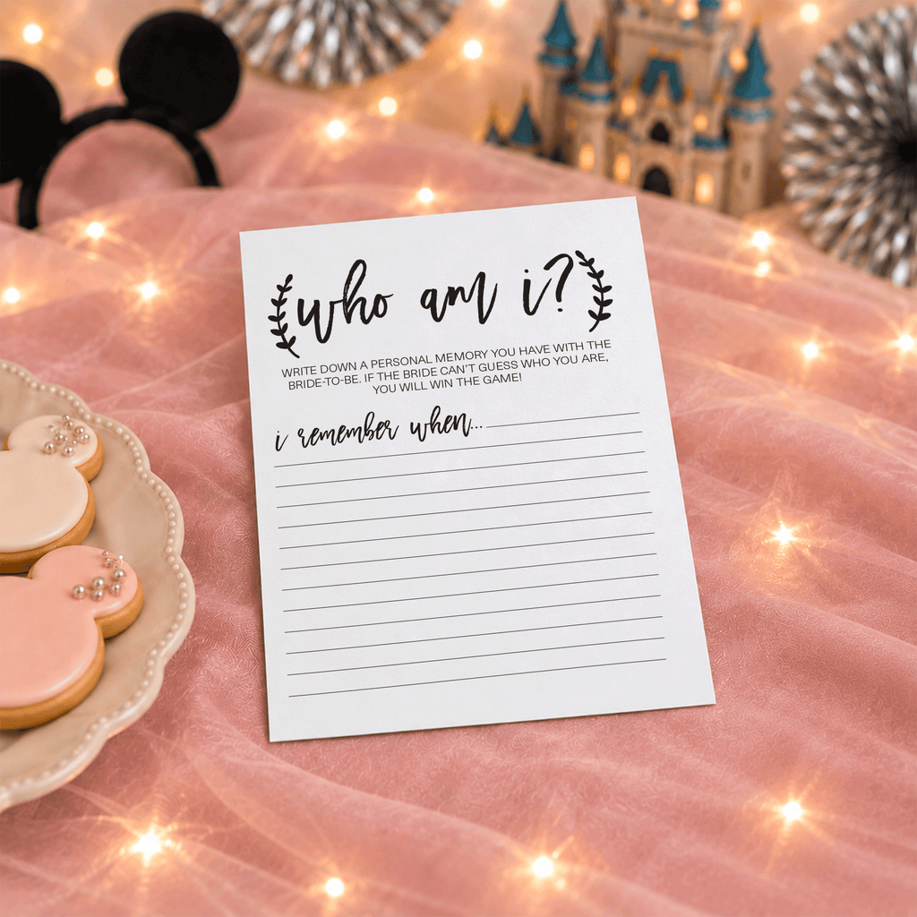 Who Am I Bridal Shower Game