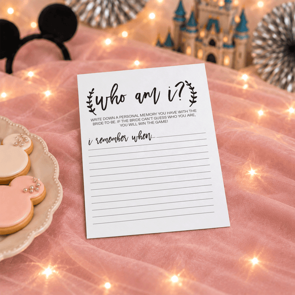 Who Am I Bridal Shower Game
