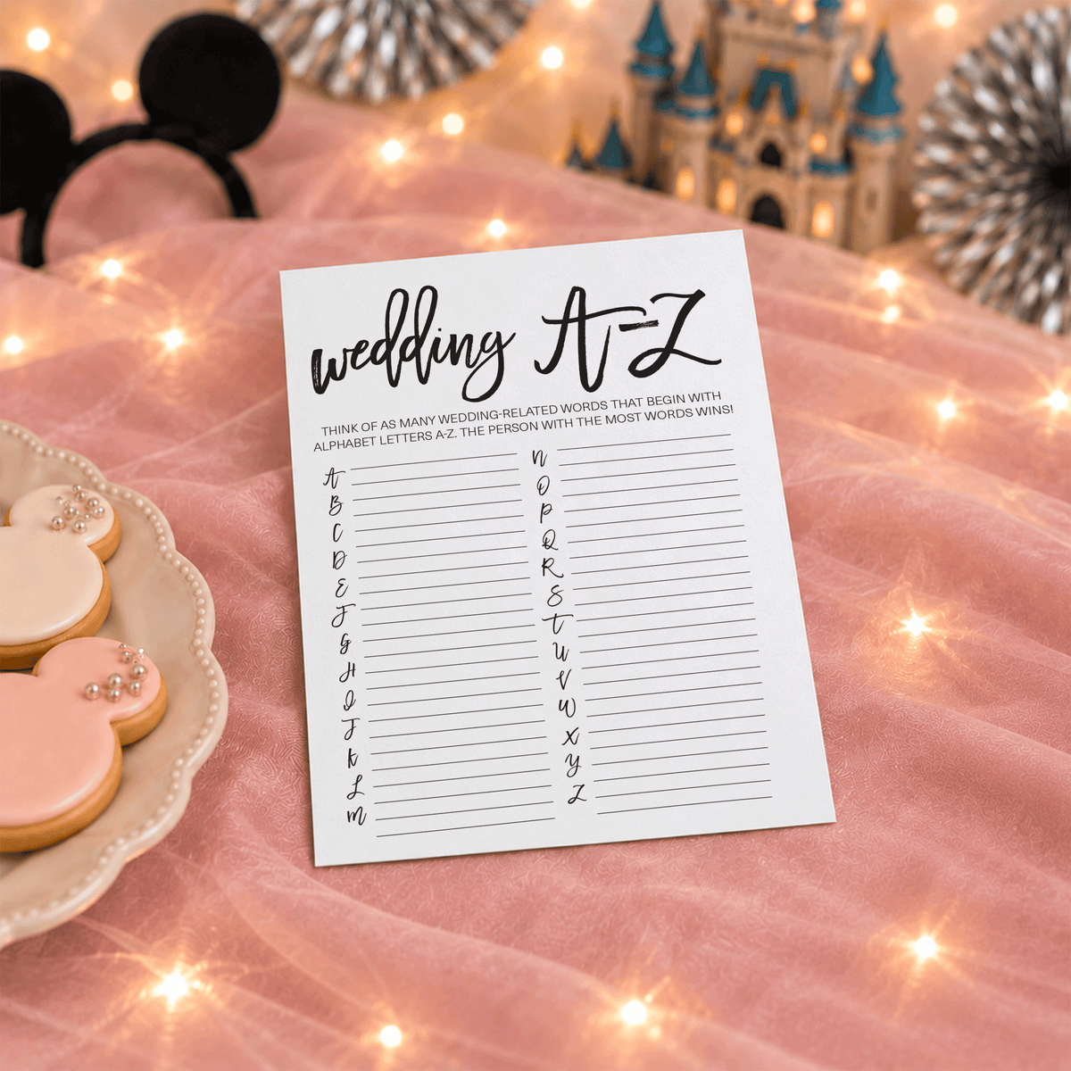 Wedding A-Z Bridal Shower Game