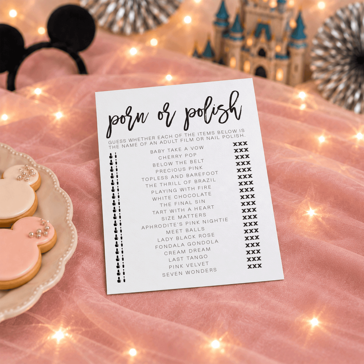 Porn Or Polish Bridal Shower Game