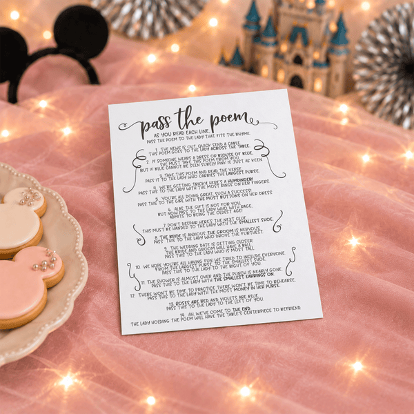 Pass The Poem Bridal Shower Game