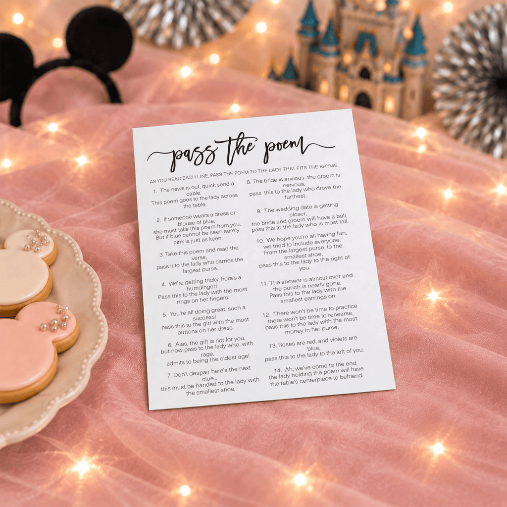 Pass The Poem Bridal Shower Game