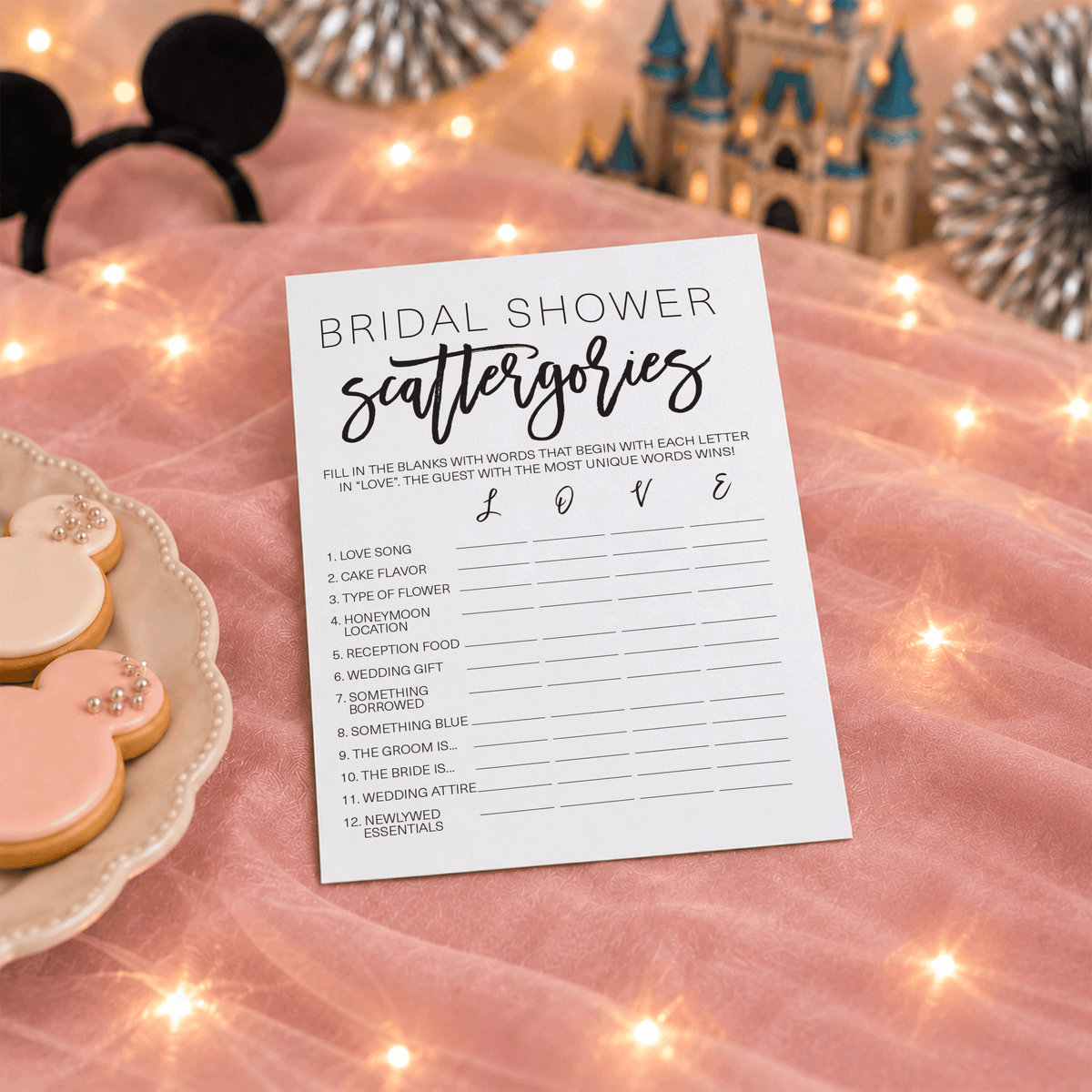 Bridal Shower Scattergories - Bridal Shower Game