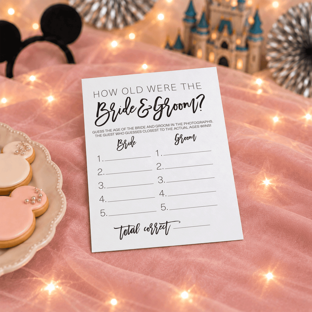How Old Were The Bride And Groom Bridal Shower Game