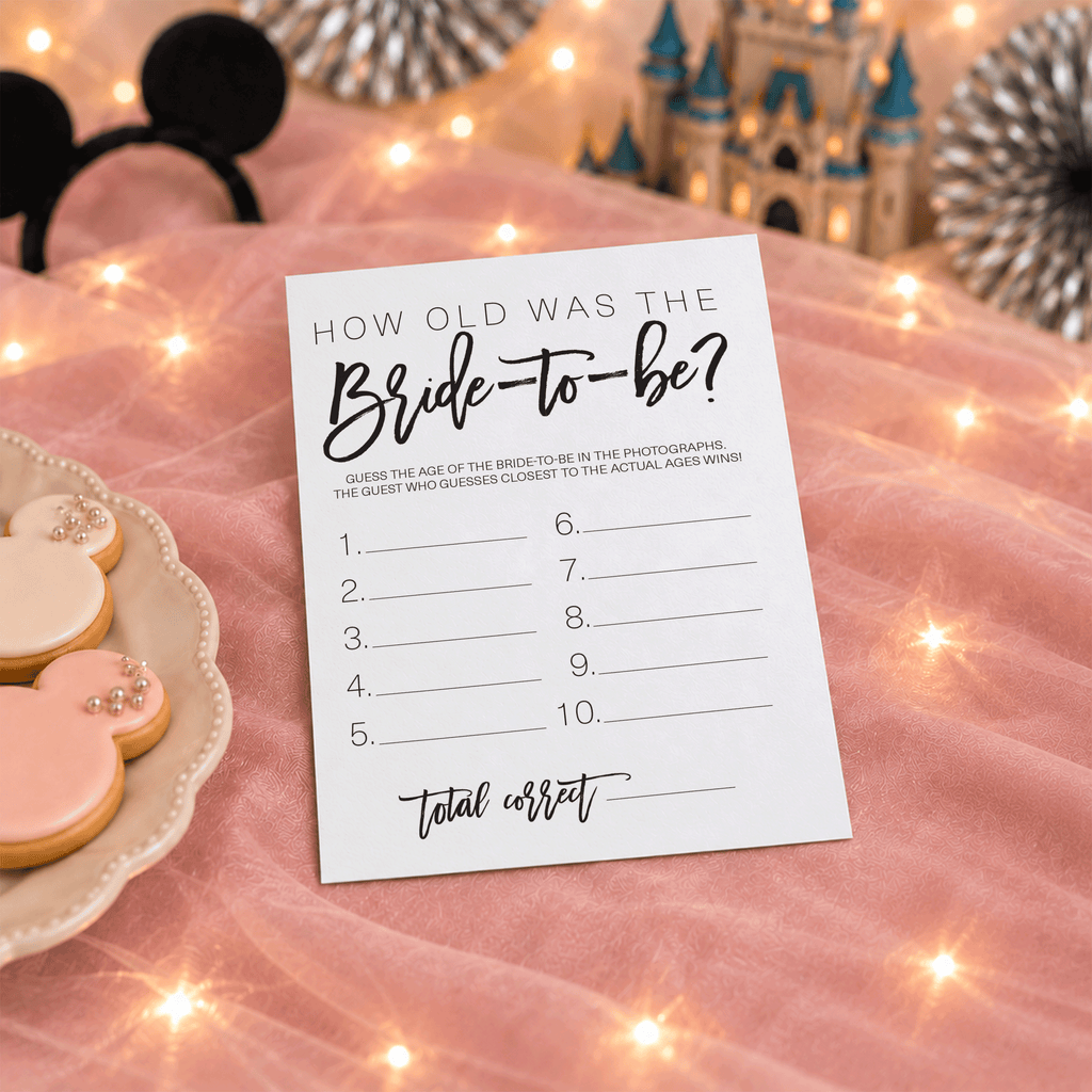 How Old was the Bride-to-be Bridal Shower Game
