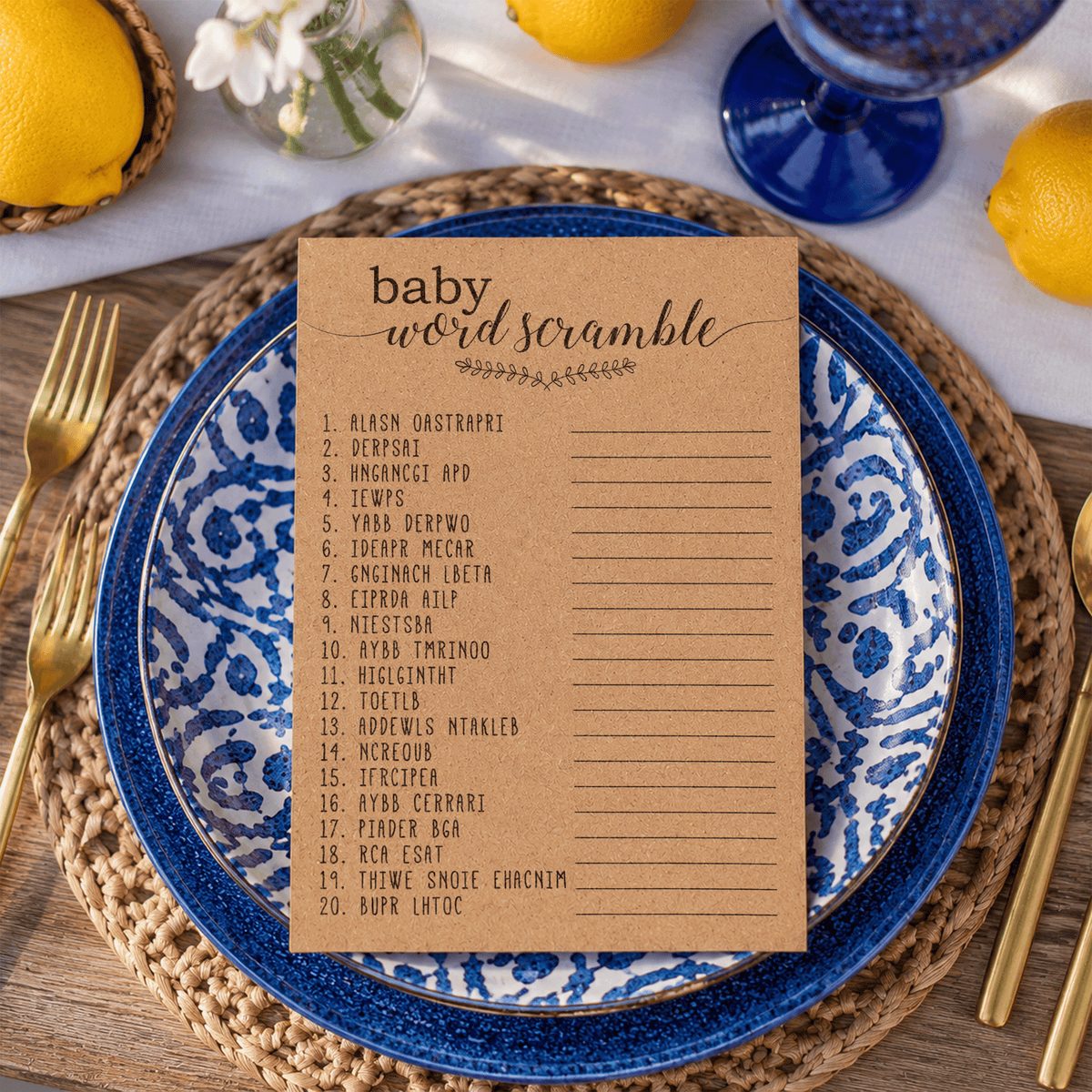 Baby Word Scramble Baby Shower Game