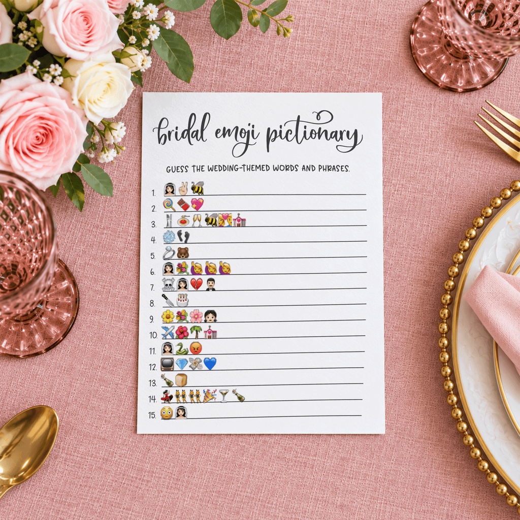 Bridal Emoji Pictionary Bridal Shower Game
