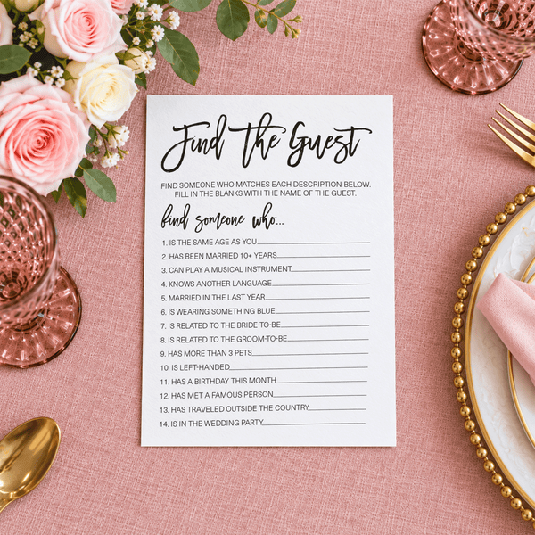 Find The Guest Bridal Shower Game