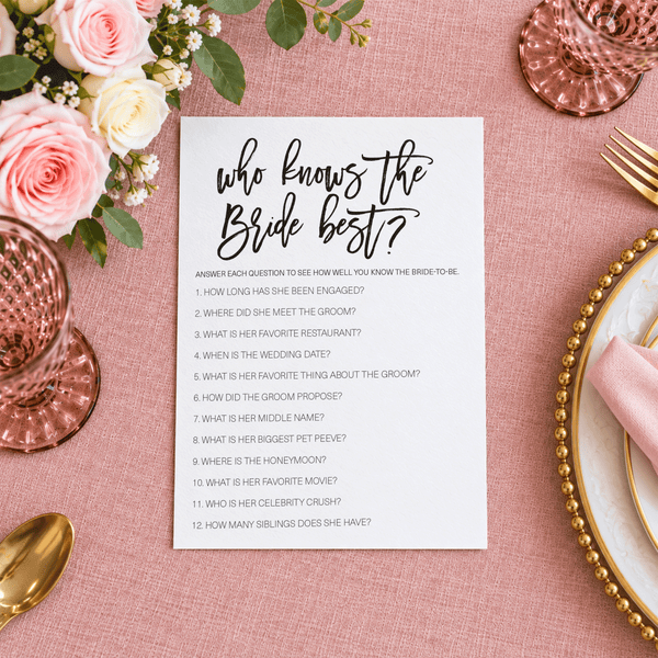 Who Knows The Bride Best Bridal Shower Game