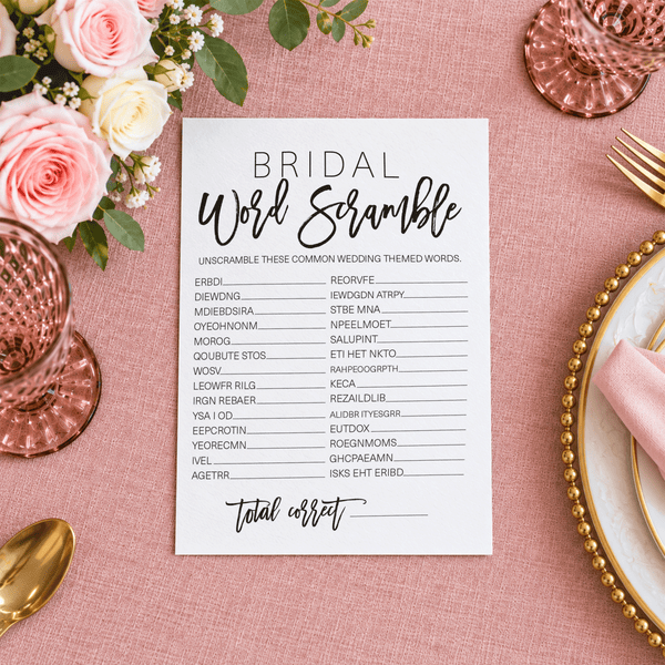 Bridal Word Scramble Bridal Shower Game