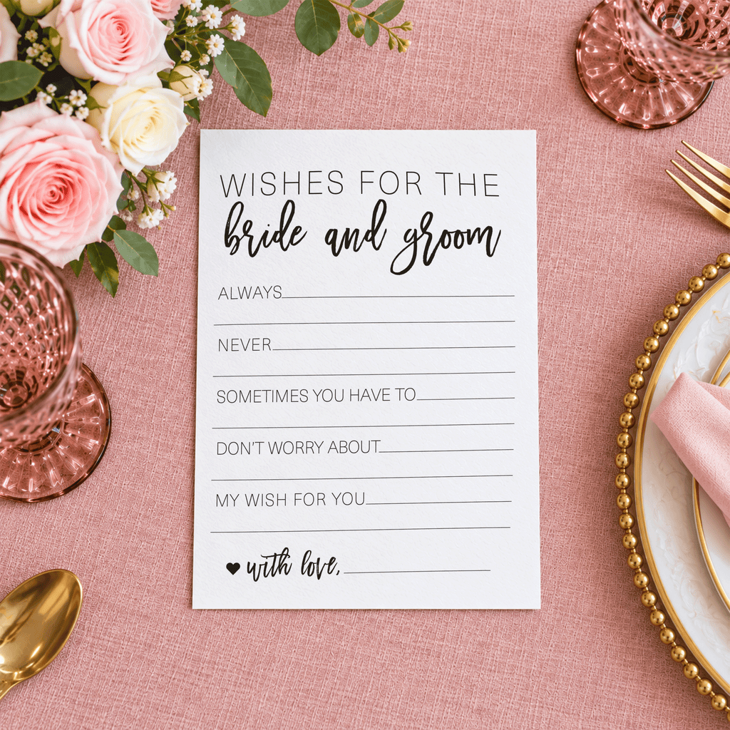 Wishes for the Bride and Groom Bridal Shower Activity