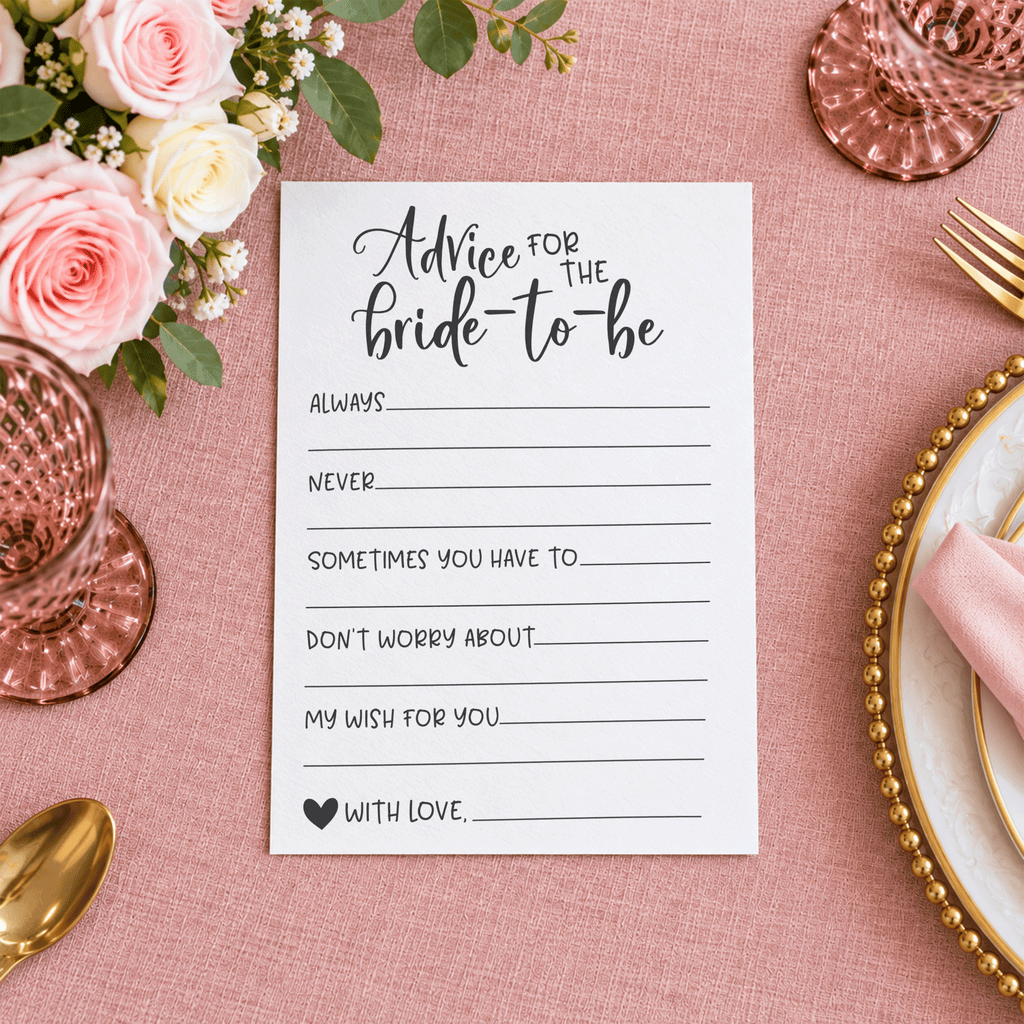 Advice for the Bride Bridal Shower Activity