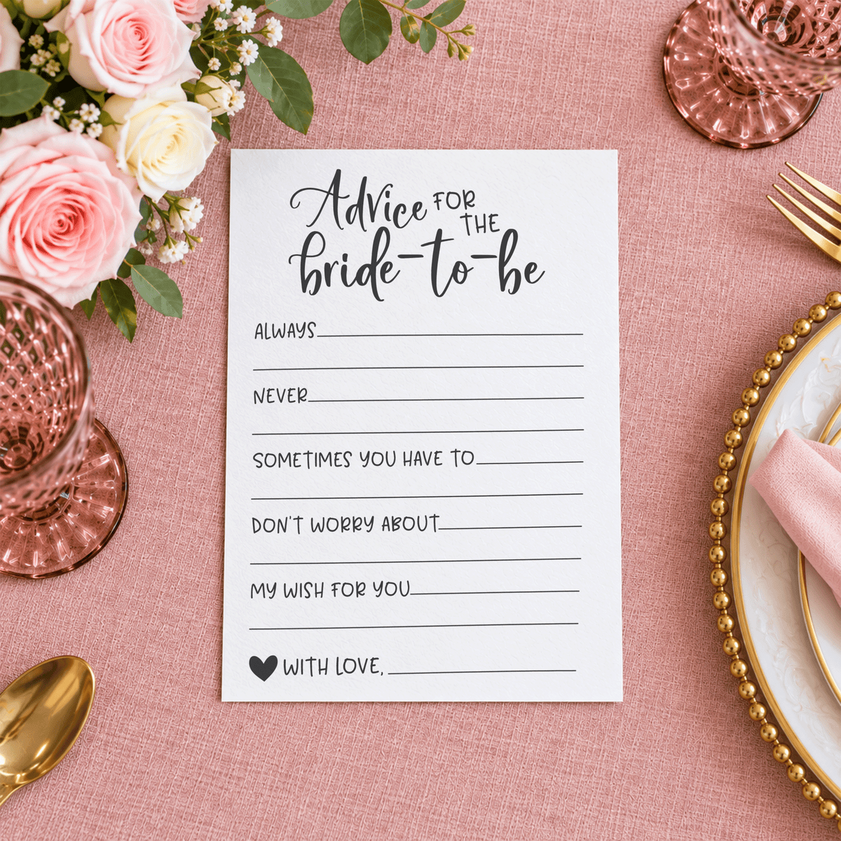 Advice for the Bride Bridal Shower Activity