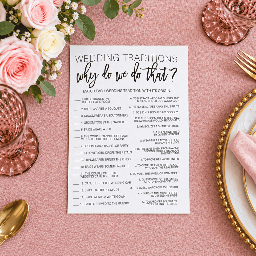 Wedding Traditions Bridal Shower Game