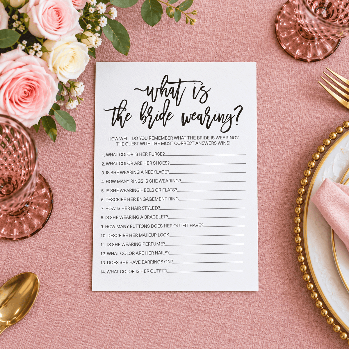 What Is The Bride Wearing Bridal Shower Game