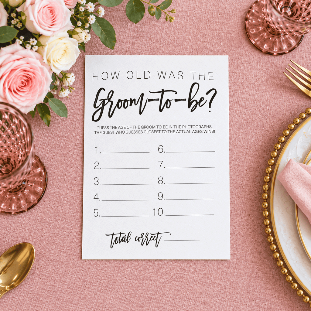 How Old was the Groom-to-be Bridal Shower Game