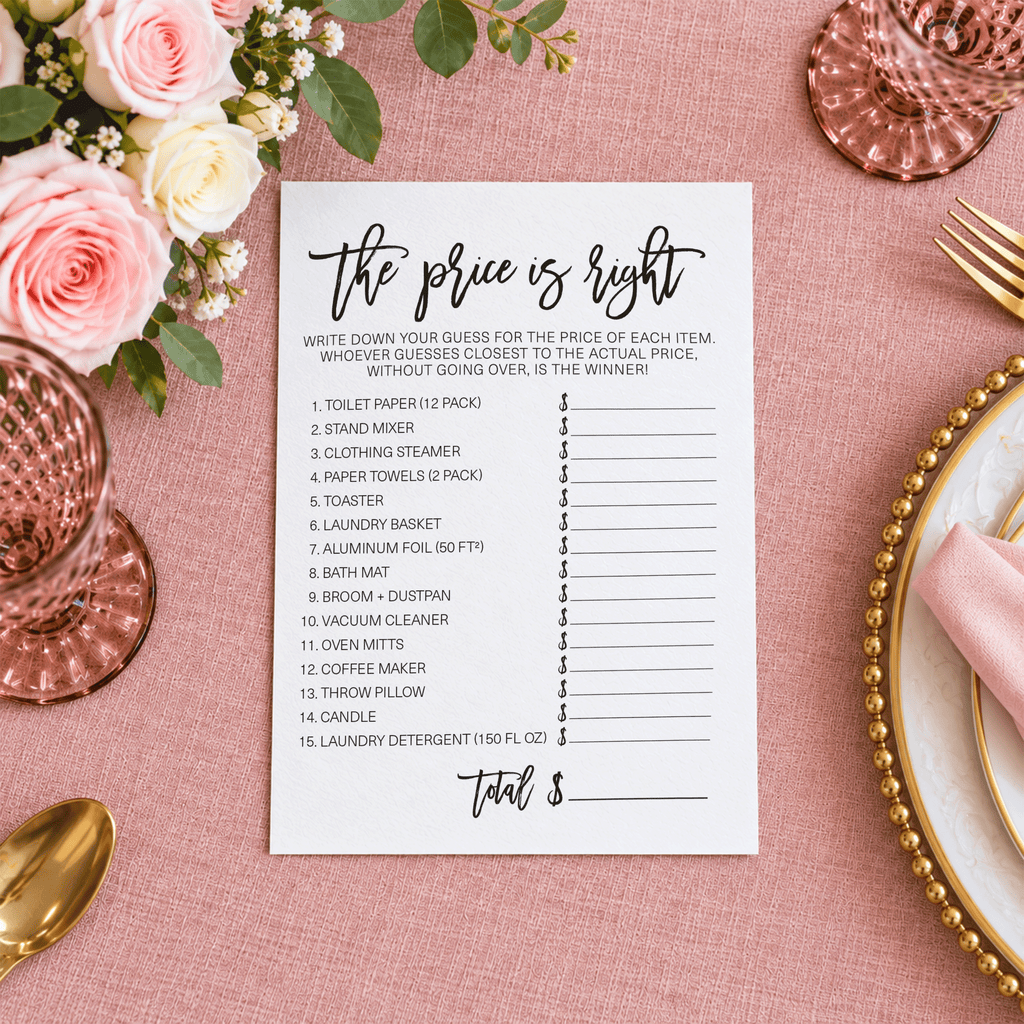 The Price Is Right Bridal Shower Game