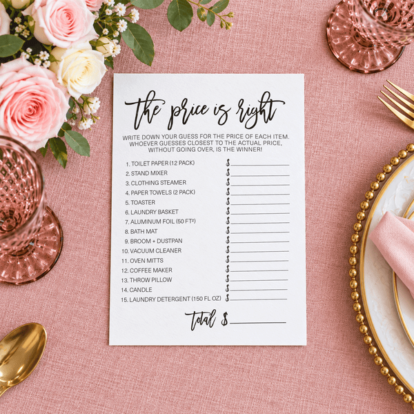 The Price Is Right Bridal Shower Game