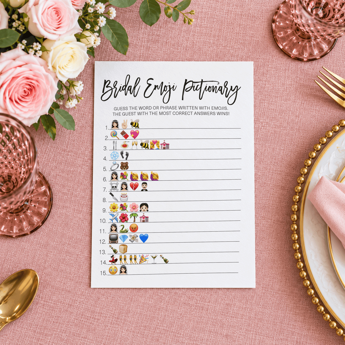 Bridal Emoji Pictionary Bridal Shower Game