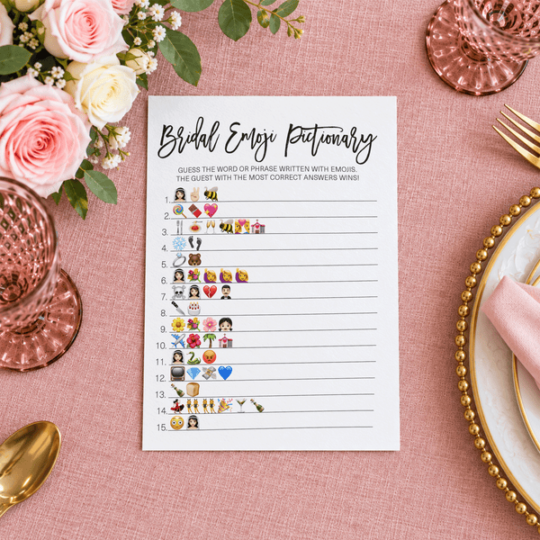 Bridal Emoji Pictionary Bridal Shower Game