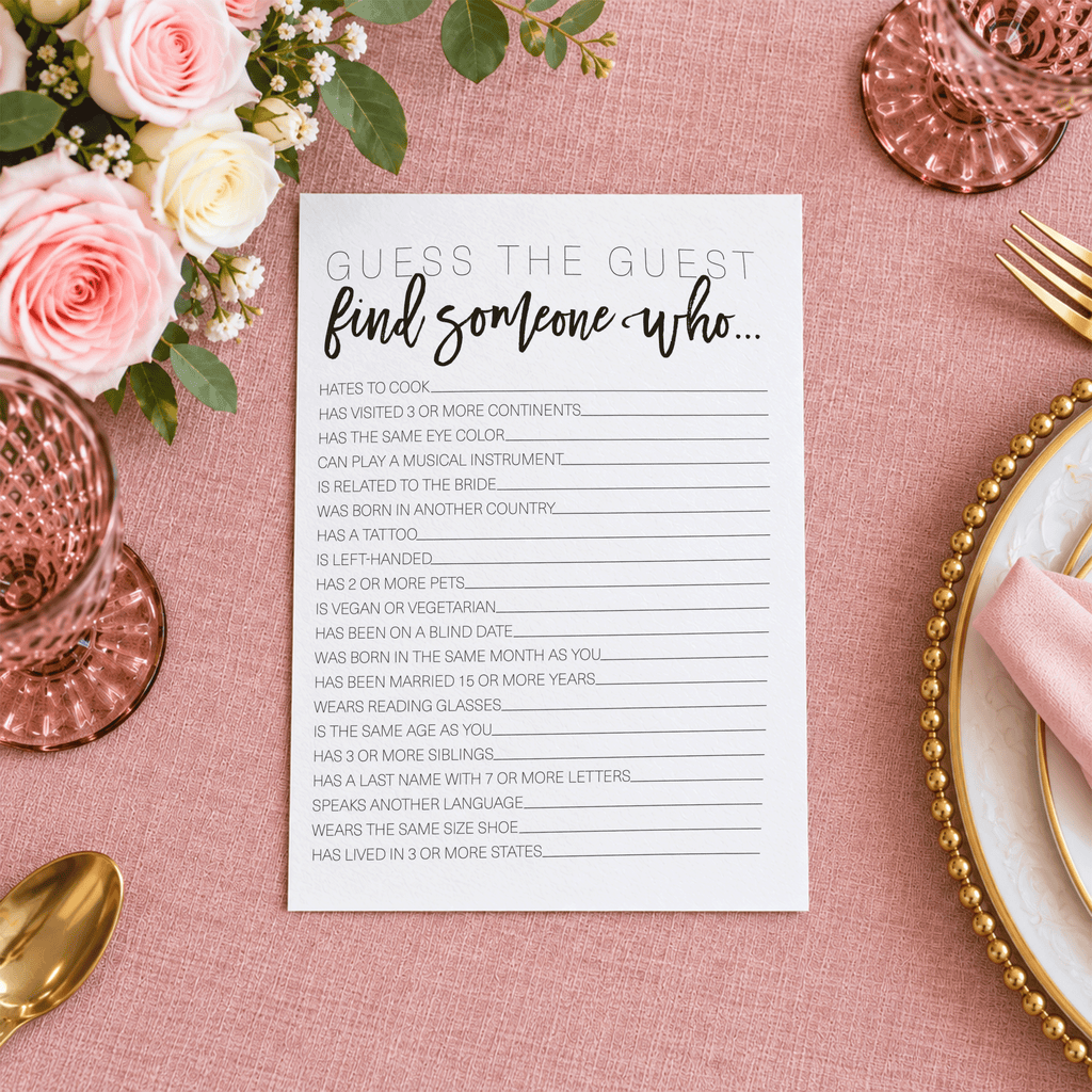 Guess The Guest Bridal Shower Game