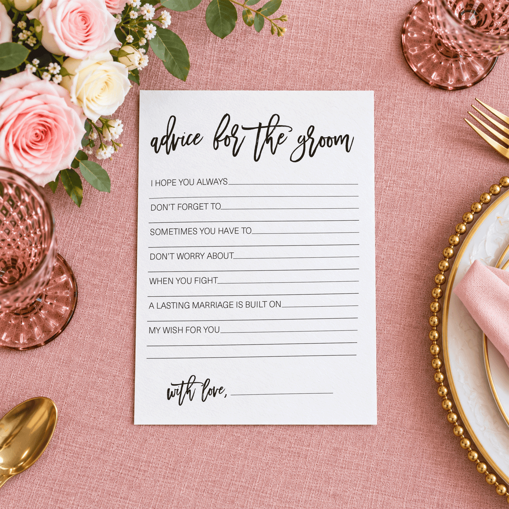 Advice for the Groom Bridal Shower Activity