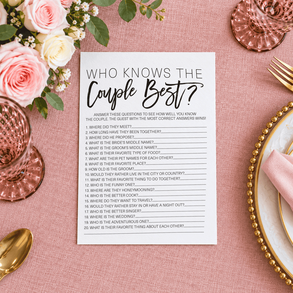 Who Knows The Couple Best Bridal Shower Game