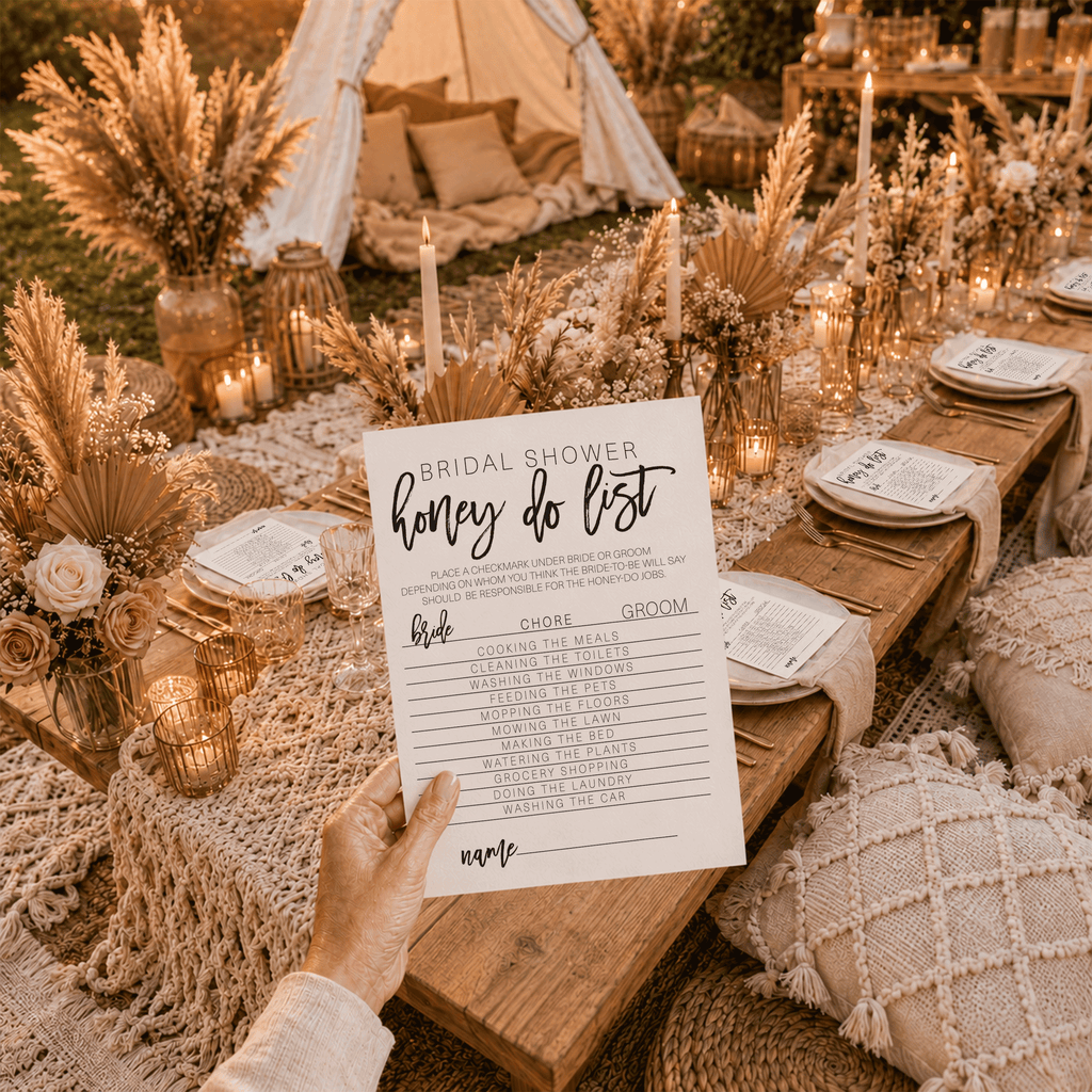 Bridal Shower Honey Do List Game