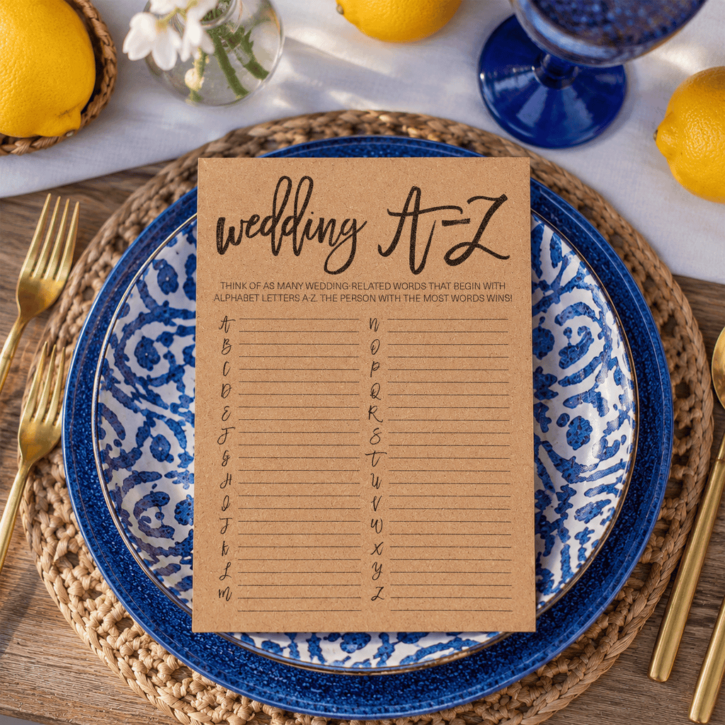 Wedding A-Z Bridal Shower Game