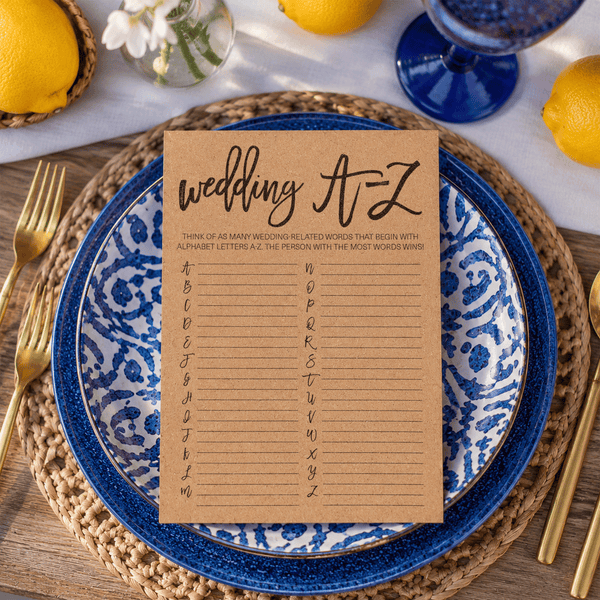 Wedding A-Z Bridal Shower Game