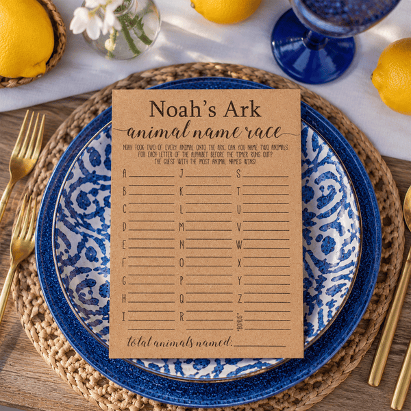 Noah's Ark Animal Name Race Baby Shower Game