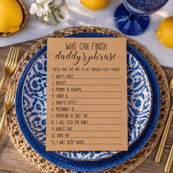 Who Can Finish Daddy's Phrase Baby Shower Game
